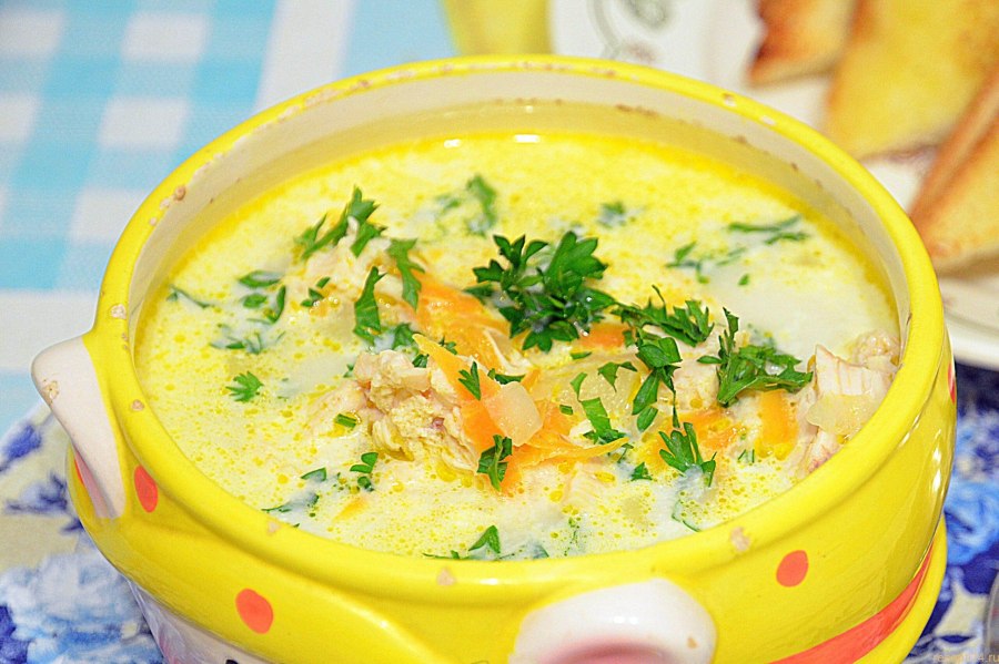 Сырный суп (с плавленным сырком) с курицей