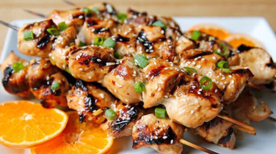 Куриный шашлык в апельсиновом маринаде