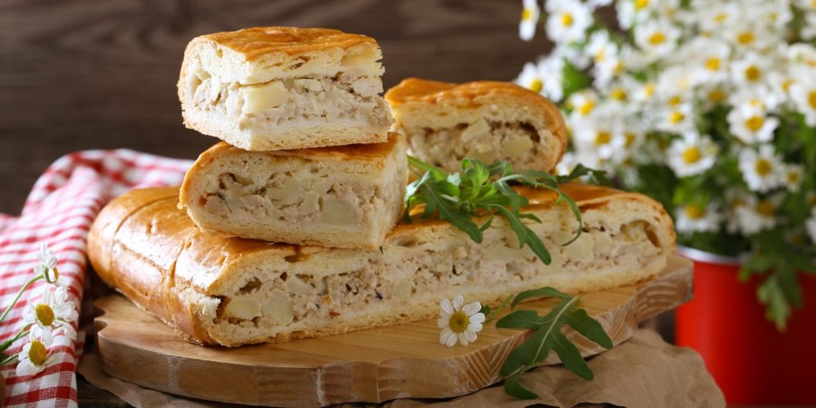 Открытый пирог с кашей