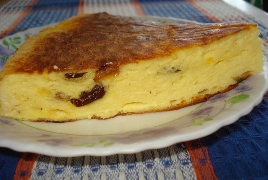 Запеканка с бананом и творогом без сахара