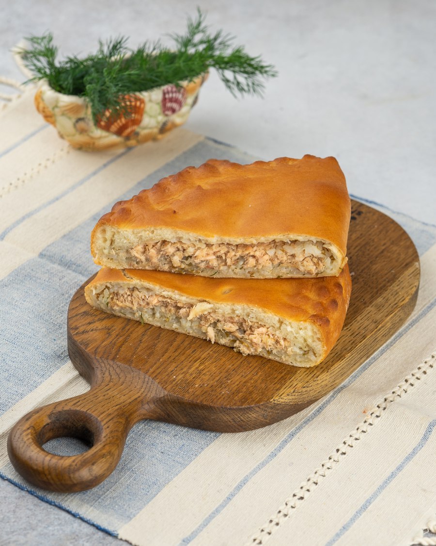 КИШ С лососем и брокколи