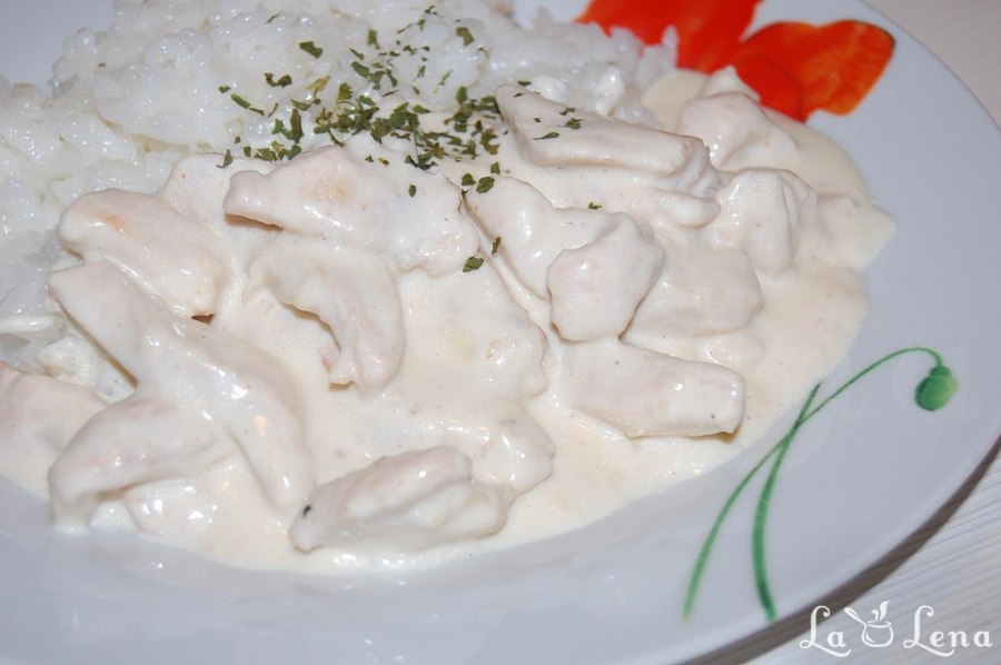 Гречка с курицей в сливочном соусе
