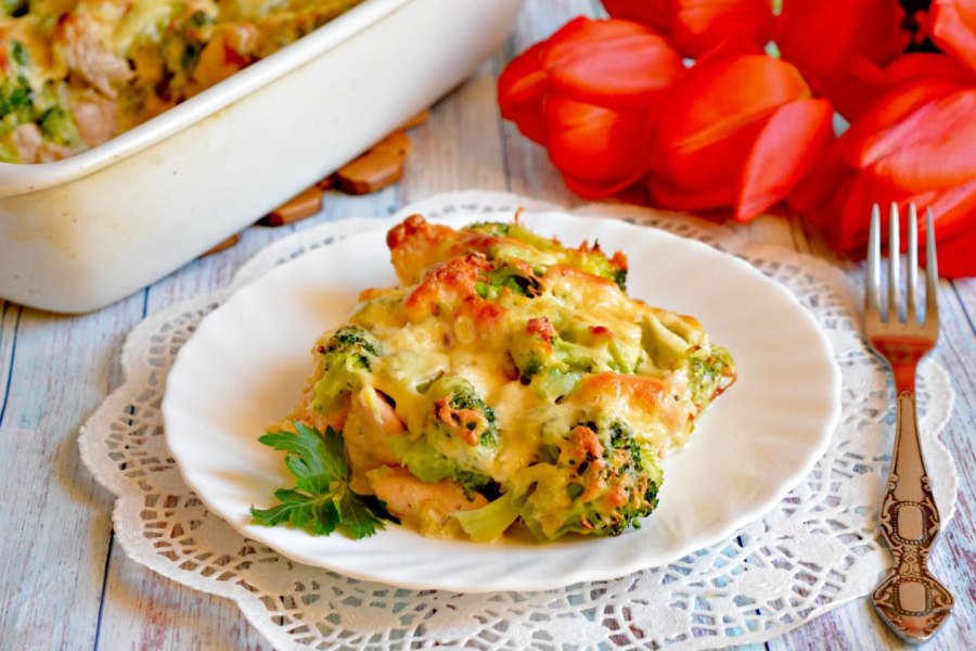Сочная запеканка с курочкой.