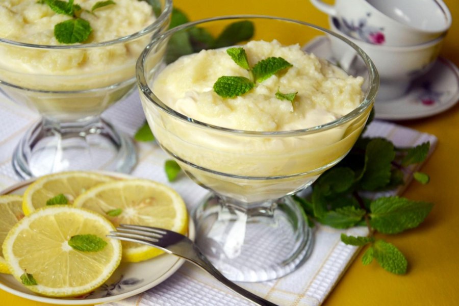 Десерт с мятой и лимоном
