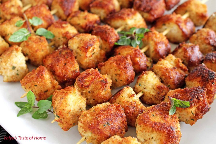 Панированные шашлычки из курицы