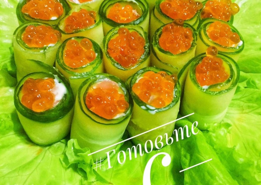 Огуречные роллы с семгой