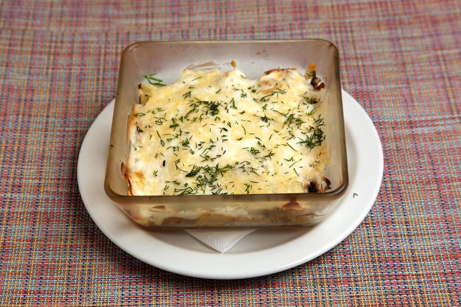 Картошка с грибами и сыром