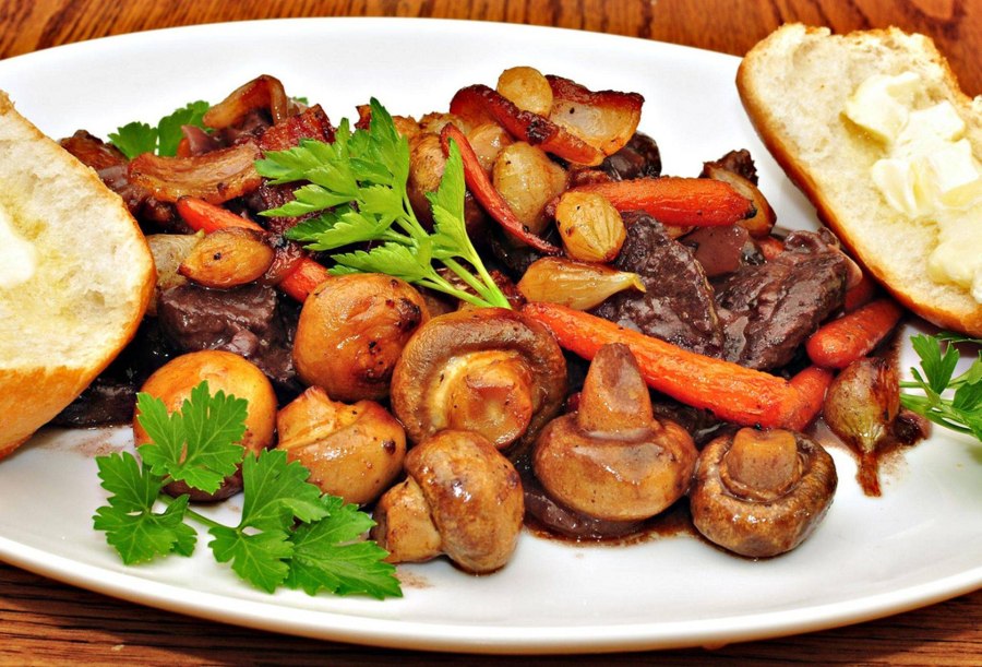 Мясо с грибами