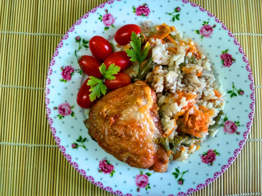 Плов с куриными ножками