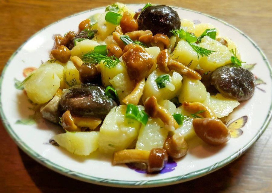 Салат с грибами и картошкой