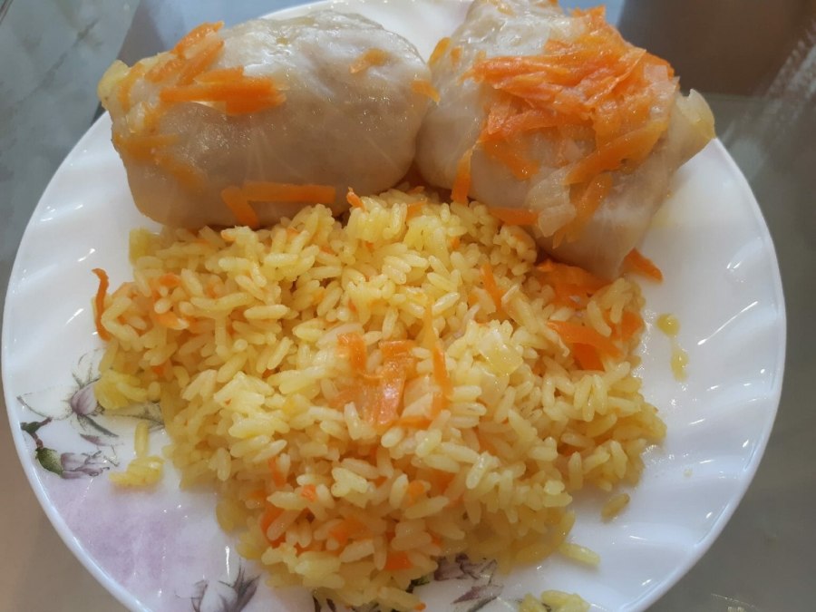 Жареный рис с беконом
