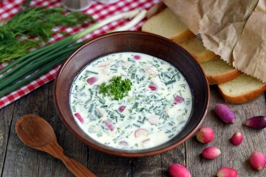 Окрошка с огурцами