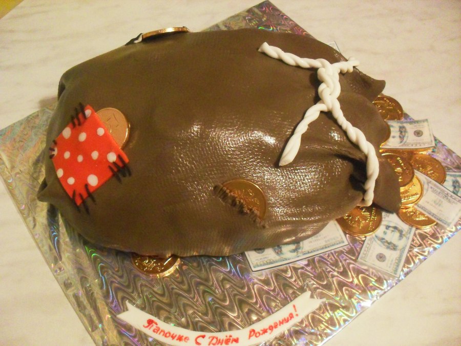 Торт денежный мешок