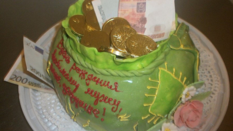 Мешок денег из мастики