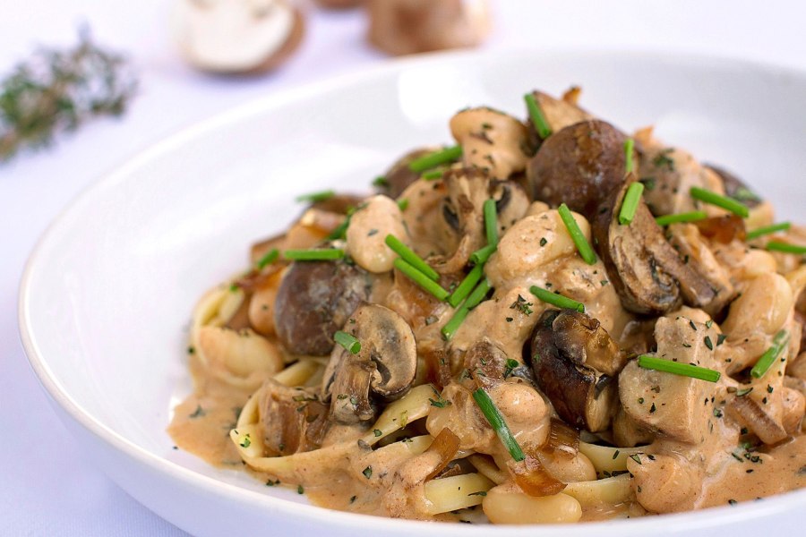 Свинина тушеная с шампиньонами