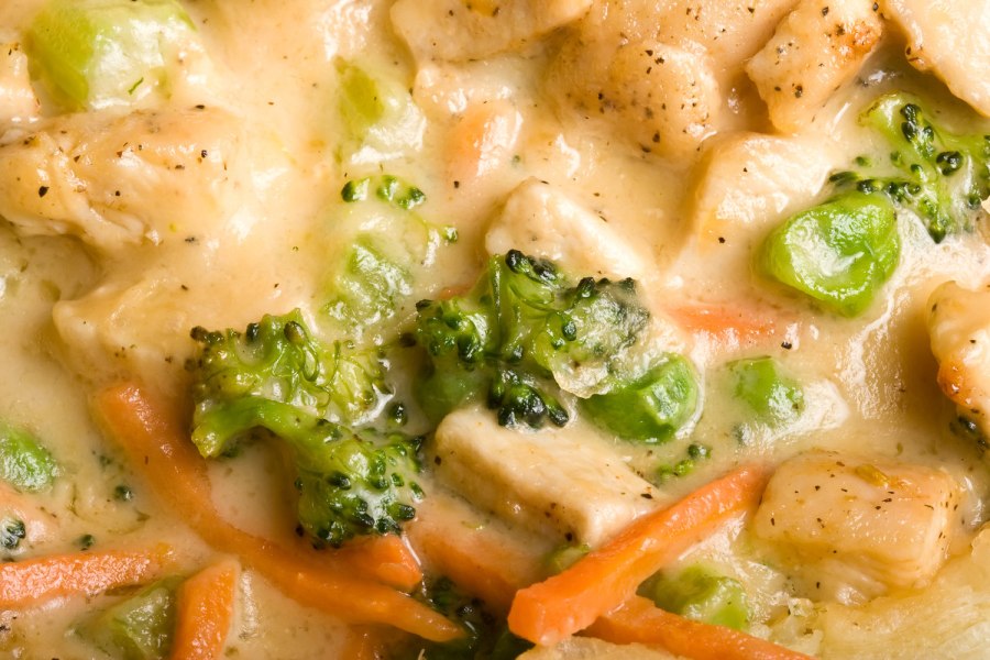 Куриное филе с брокколи в сливочном соусе