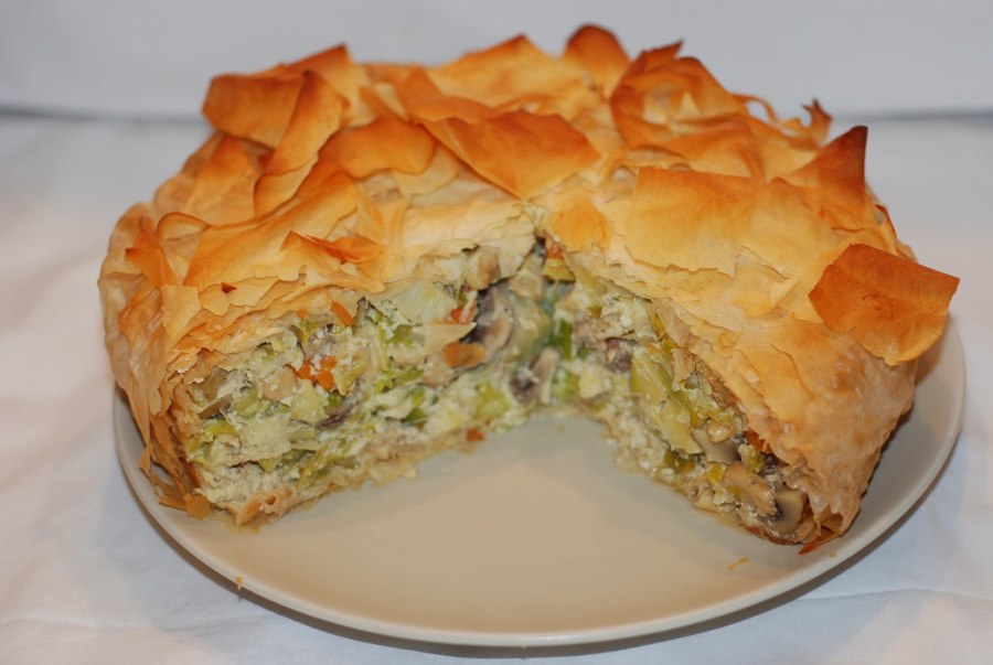 Куриный пирог из теста фило