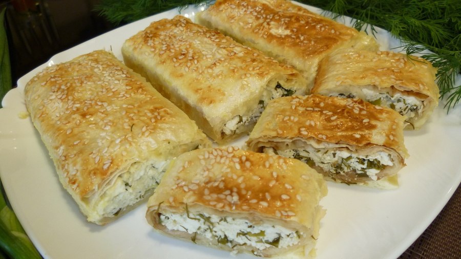 Лаваш с творогом и зеленью