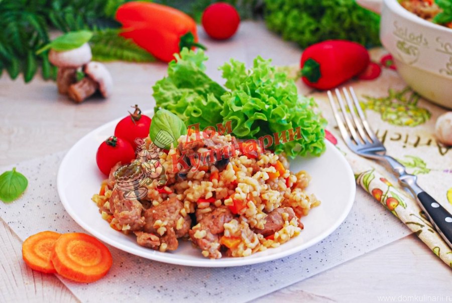 Плов с булгуром и курицей