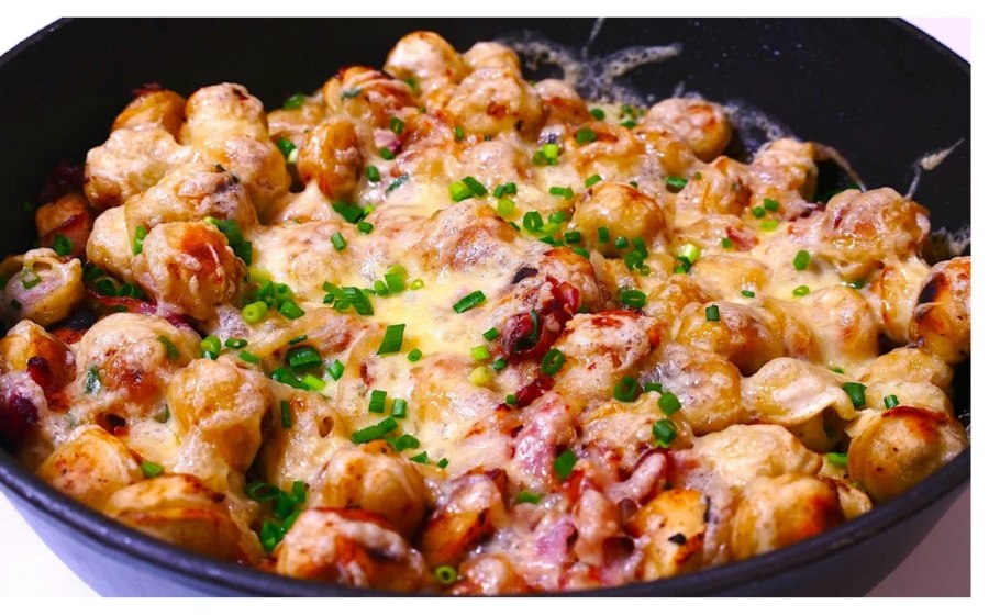 Жареные пельмени с сыром
