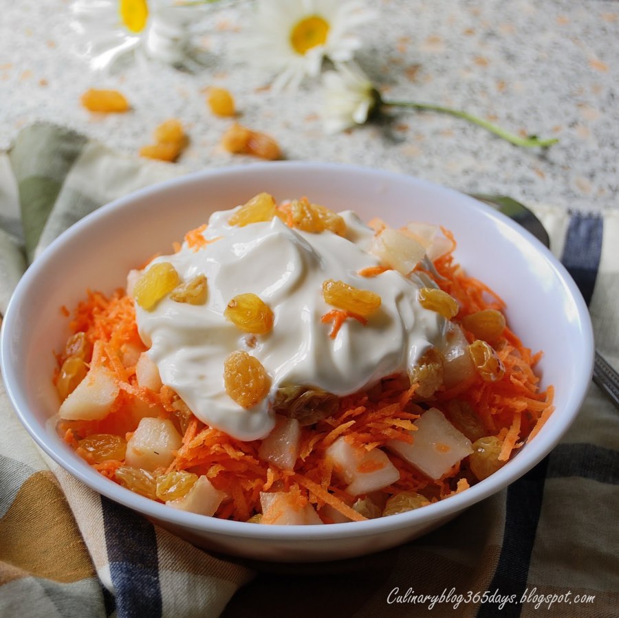 Салат из моркови с орехами