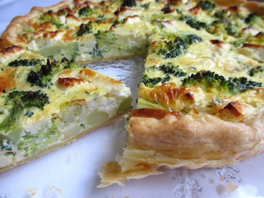 КИШ пирог с курицей и брокколи