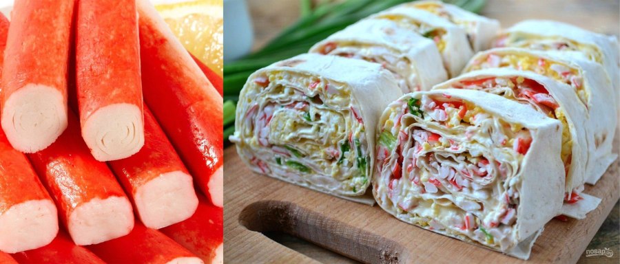 Закуска из крабовых палочек