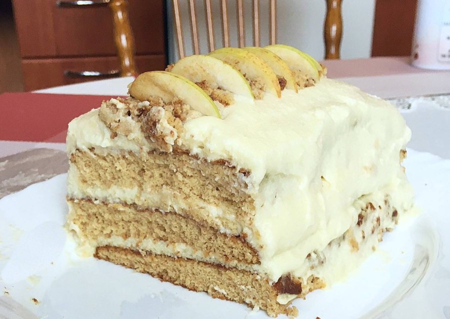 Лимонный торт с заварным кремом