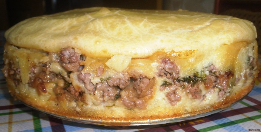 Мясной пирог с фаршем в духовке