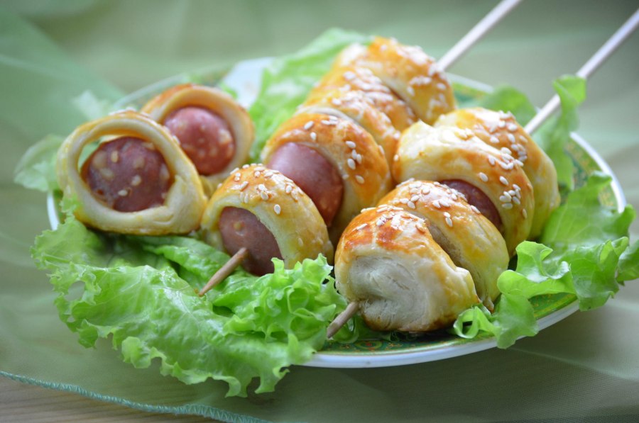 Шашлык из сосисок