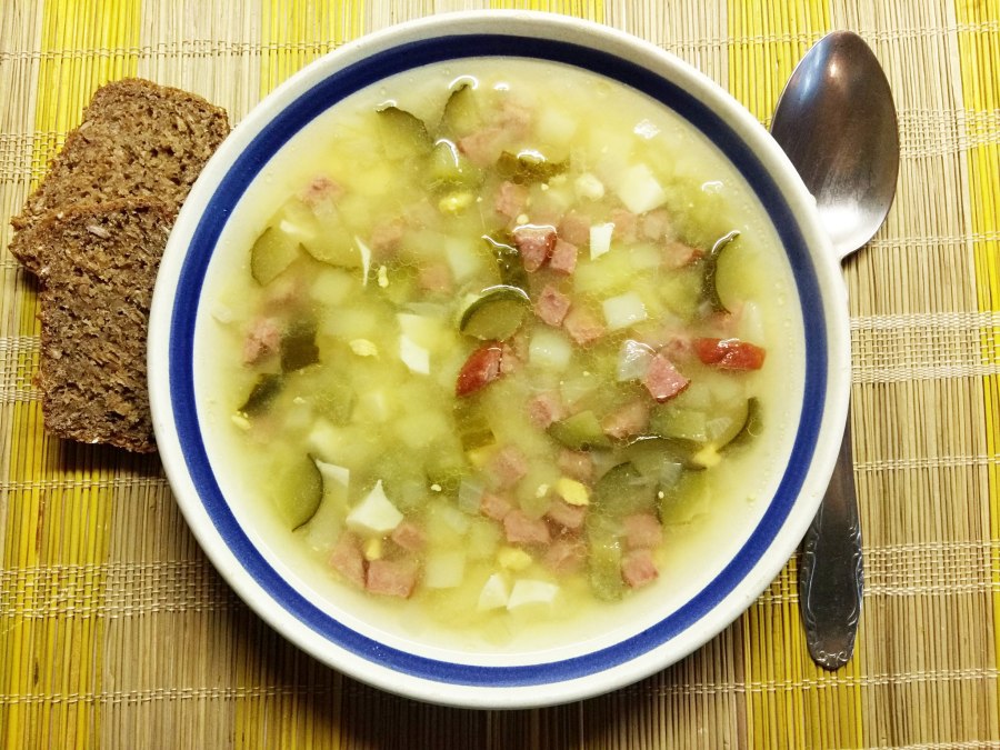 Суп картофельный с колбасками