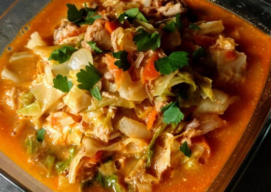 Тушёная капуста с мясом