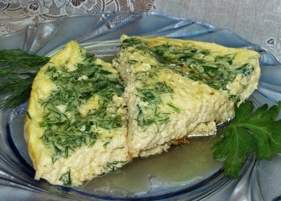 Омлет с сыром и зеленью