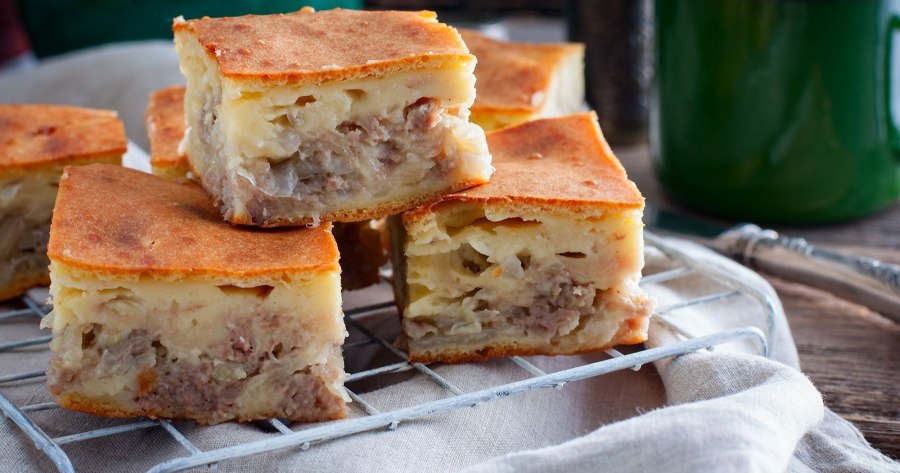 Заливной пирог с фаршем