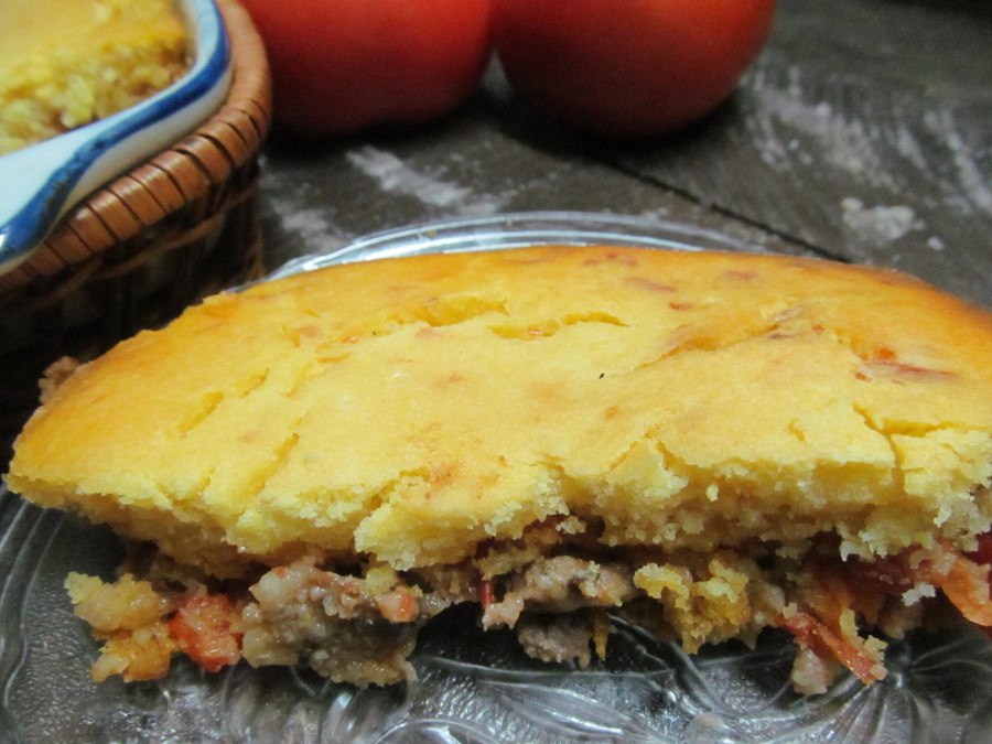 Картофельный пирог с фаршем мясным