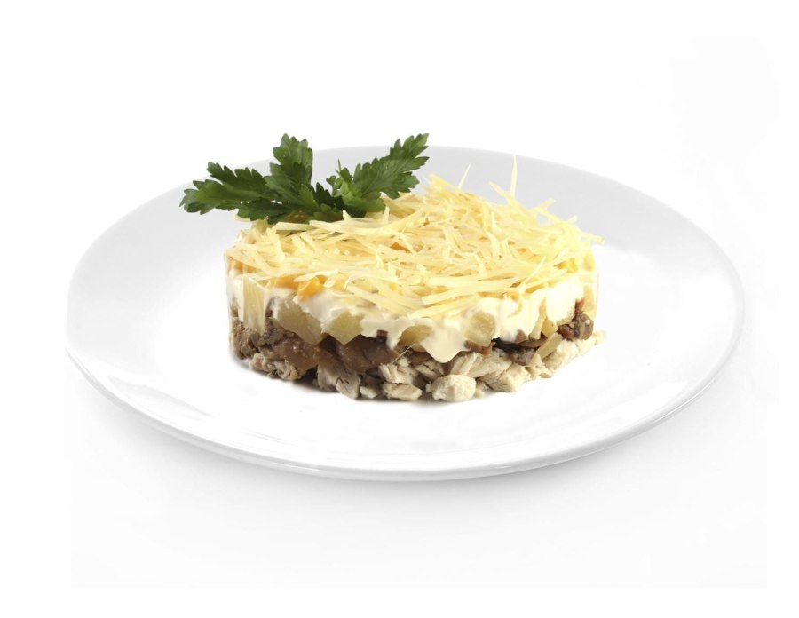 Салат курица ананас грибы сыр