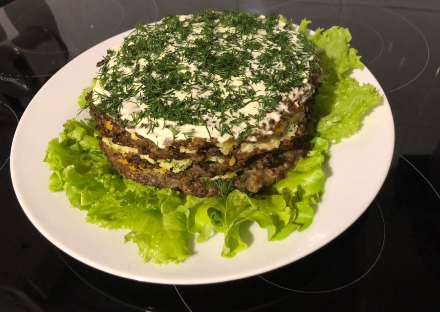Пирог с куриной печенью
