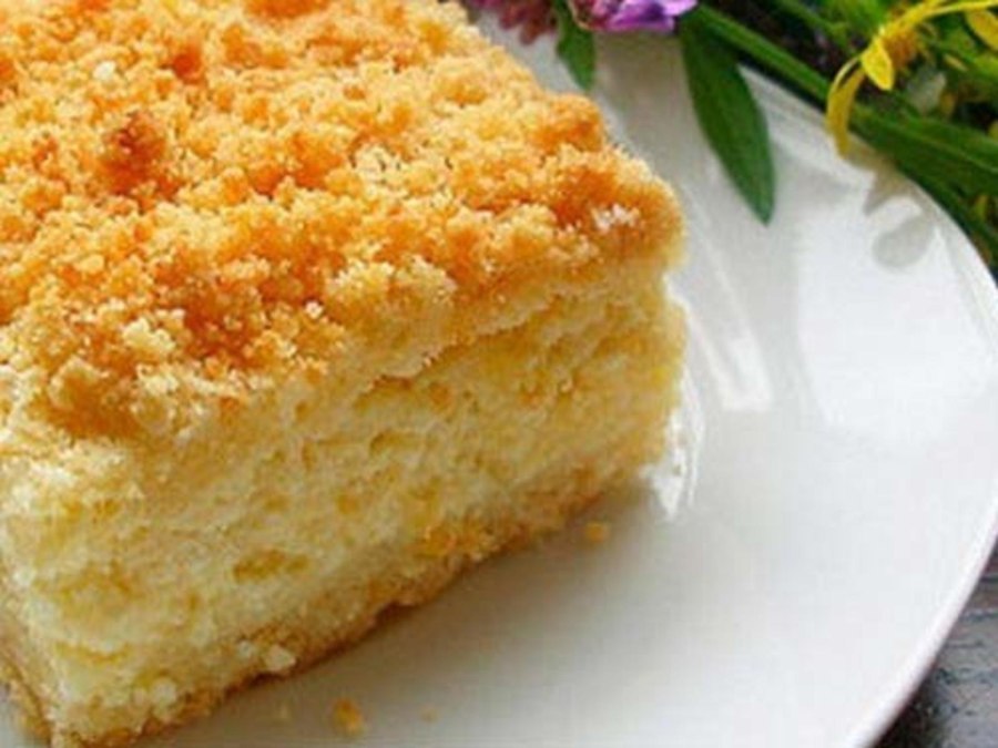 Творожный пирог с песочной крошкой