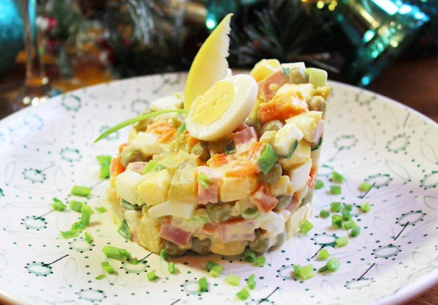 Оливье с кальмарами