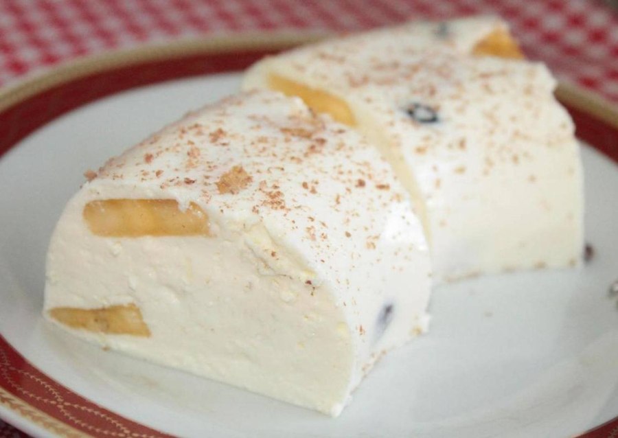 Десерт из творога и банана