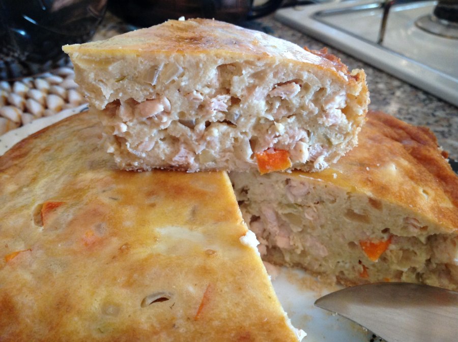 Курица с творогом пирог