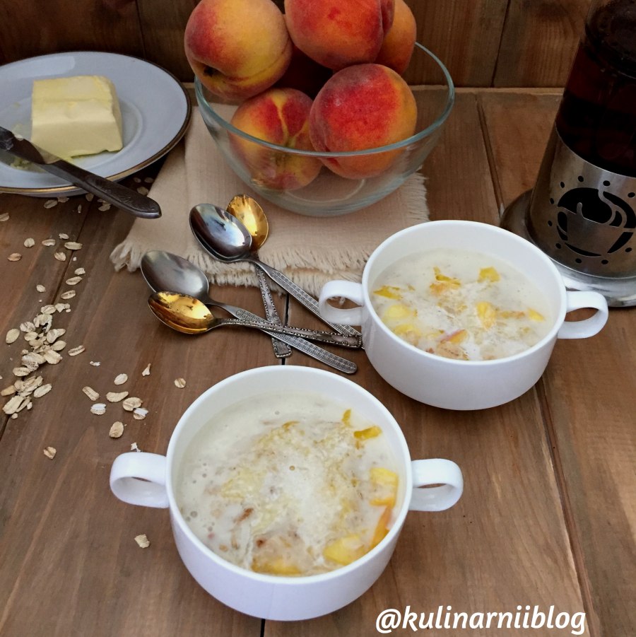 Овсянка с персиками каша