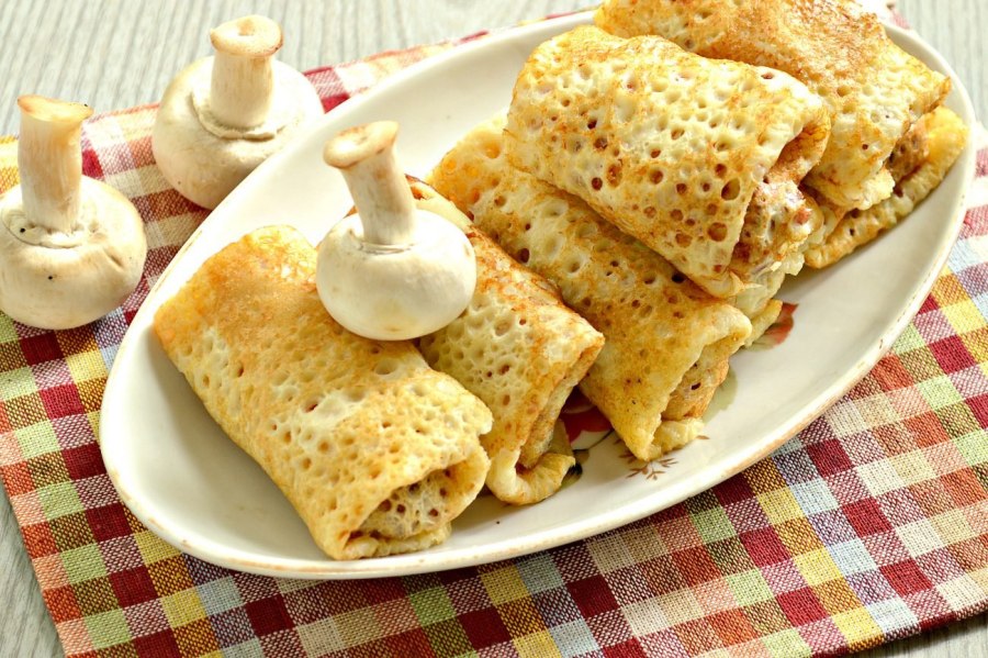 Блинчики с грибами