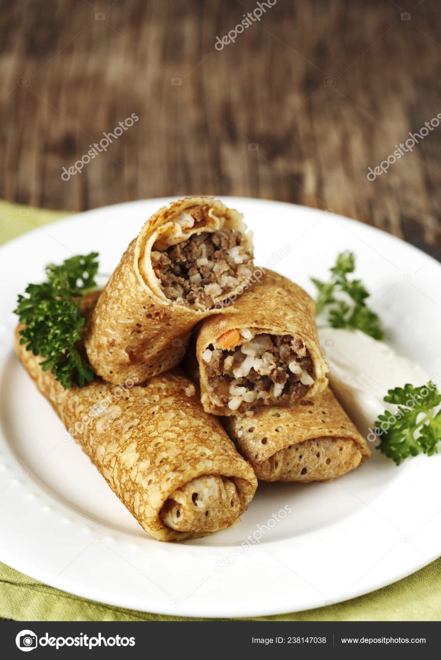Блины фаршированные мясом