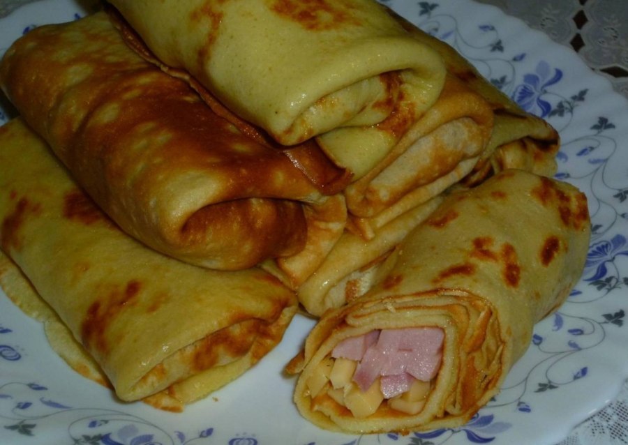 Блины с творогом и сгущенкой