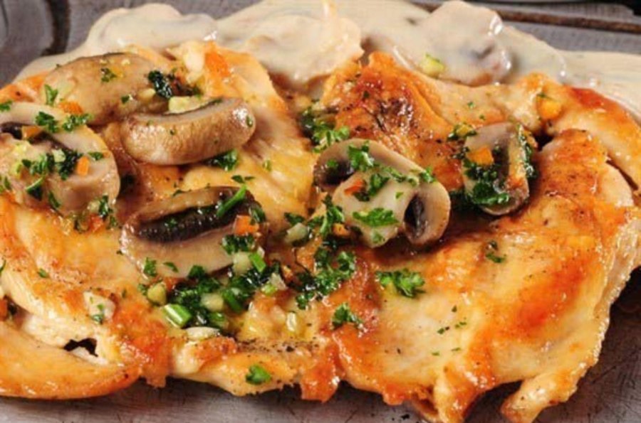 Филе курицы с шампиньонами с грибами