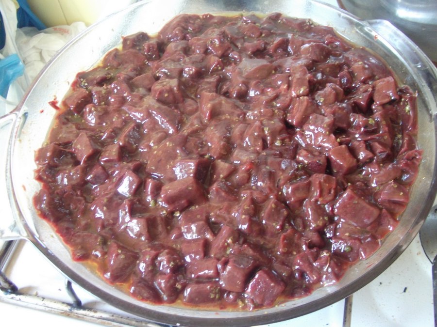 Печень по восточному с соевым соусом и медом