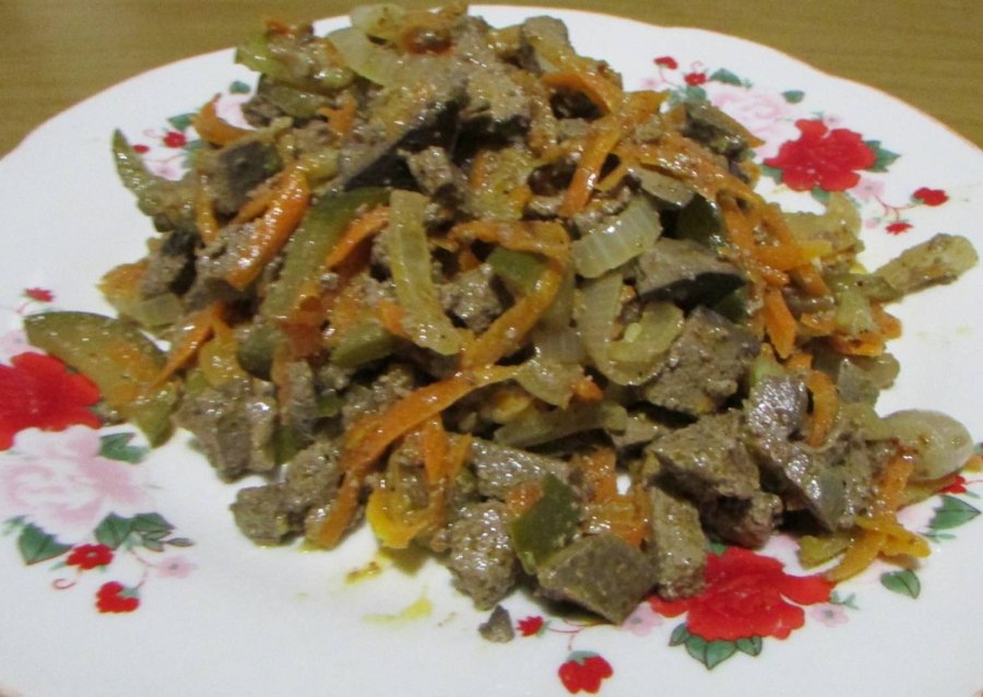 Печень по корейски