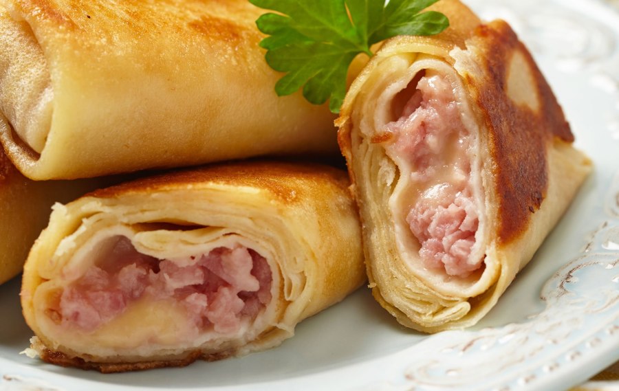 Блины с ветчиной и сыром