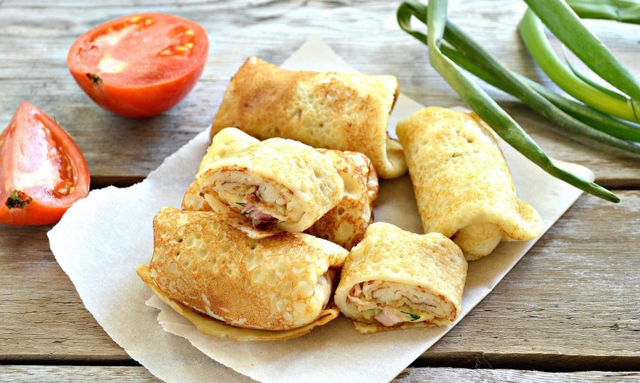 Блины с мясной начинкой